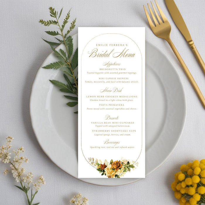 Floral Bridal Shower Invitation Elegant Vintage Arch Design