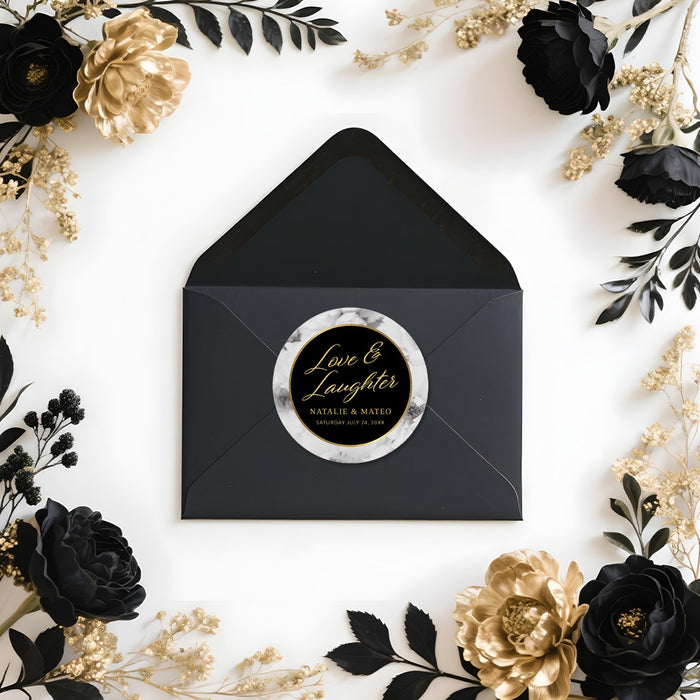 Floral Rehearsal Dinner Invitation Elegant Black Wedding Event Invite