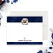 Football themed thank you card in navy blue with Star of David, personalized note card for bar mitzvah or sports event-front