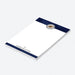 football bar mitzvah notepad navy blue sports themed personalized stationery with modern layout-side