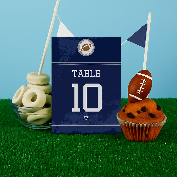 Football Bar Mitzvah Invitation Blue Sports Party Invite
