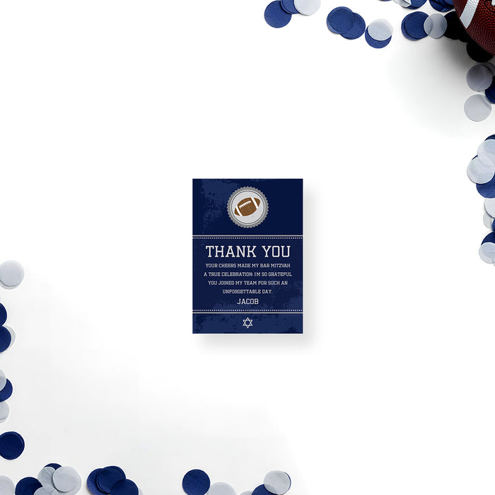 Football Bar Mitzvah Invitation Blue Sports Party Invite