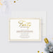 Forty and Fabulous 40th birthday invitation with gold colored script and a fine border on white.