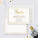 Forty and Fabulous birthday invitation front and coordinating white back with gold colored details.