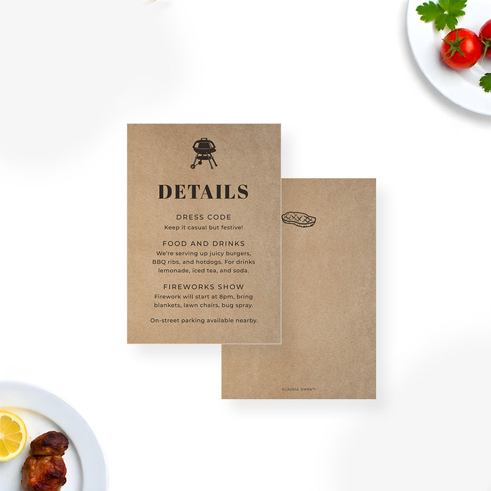 Fourth of July BBQ Party Invitation Rustic Classic Design