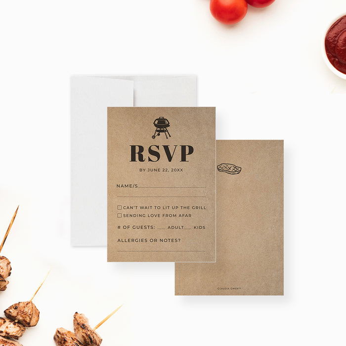 Fourth of July BBQ Party Invitation Rustic Classic Design