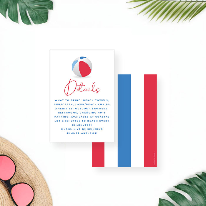 Fourth of July Beach Party Invitation Independence Day Celebration