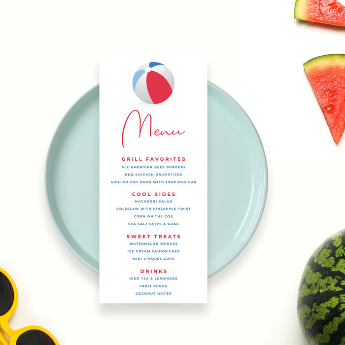 Fourth of July Beach Party Invitation Independence Day Celebration