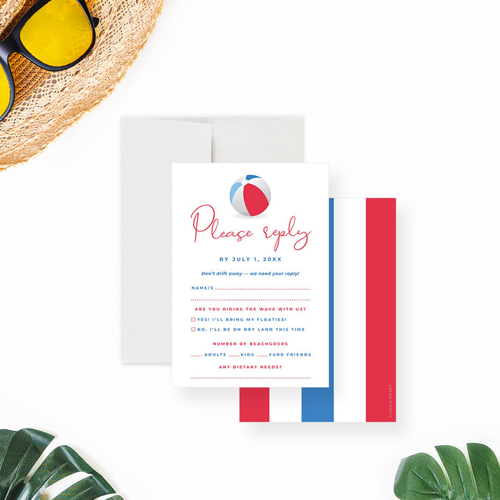Fourth of July Beach Party Invitation Independence Day Celebration