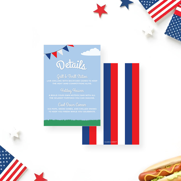 Fourth of July Party Invitation Food Cart July 4th Celebration