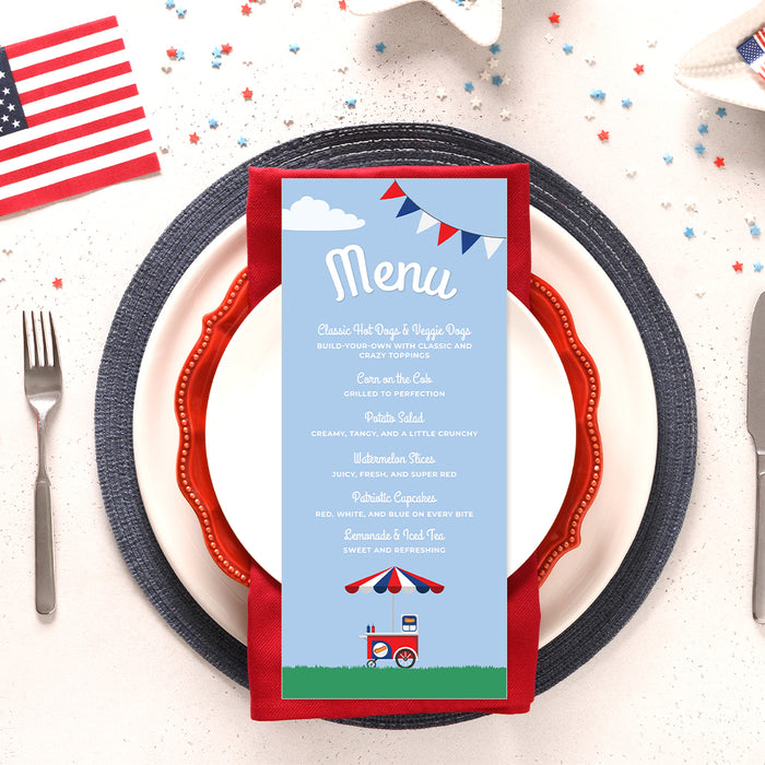 Fourth of July Party Invitation Food Cart July 4th Celebration