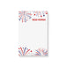 Personalized patriotic notepad with red, white, and blue fireworks design