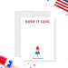 Personalized patriotic popsicle note card with “Keep It Cool” style text and a red, white, and blue ice pop design.-front