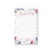 Personalized Fourth of July floral notepad with red, white, and blue flowers