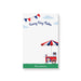 “Sunny Day Notes” Personalized notepad featuring a hot dog cart with red, white, and blue bunting and clouds