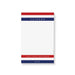 Patriotic notepad featuring “Stars, Stripes, and Scribbles” with red, white, and blue stripes, personalized stationery for the 4th of July