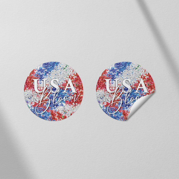 Fourth of July Party Invitation Red White Blue Floral Design