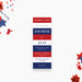 Fourth of July ticket invitation featuring red, white, and blue stripes, a patriotic invitation for Independence Day celebrations.