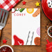Fun BBQ note card set with steaks, tongs, and colorful grill icons