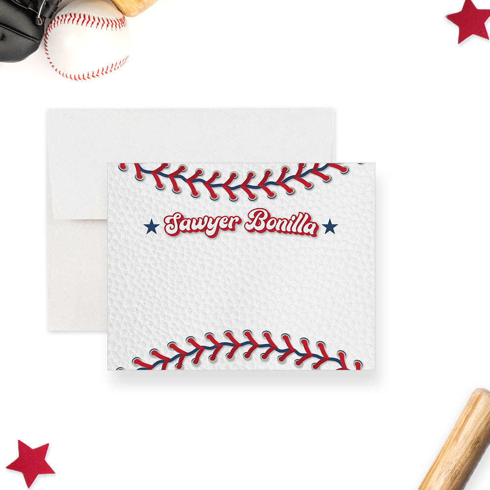 Personalized Baseball Birthday Thank You Card Gift for Baseball Lover — Claudia Owen for Baseball Thank You Cards Printable Free