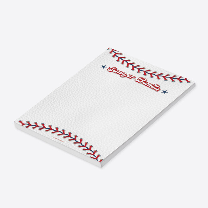 Baseball Themed Notepad, Baseball Team Stationery Writing Paper for Kids, Personalized Gift for Baseball Lover, Baseball Birthday Party Favor