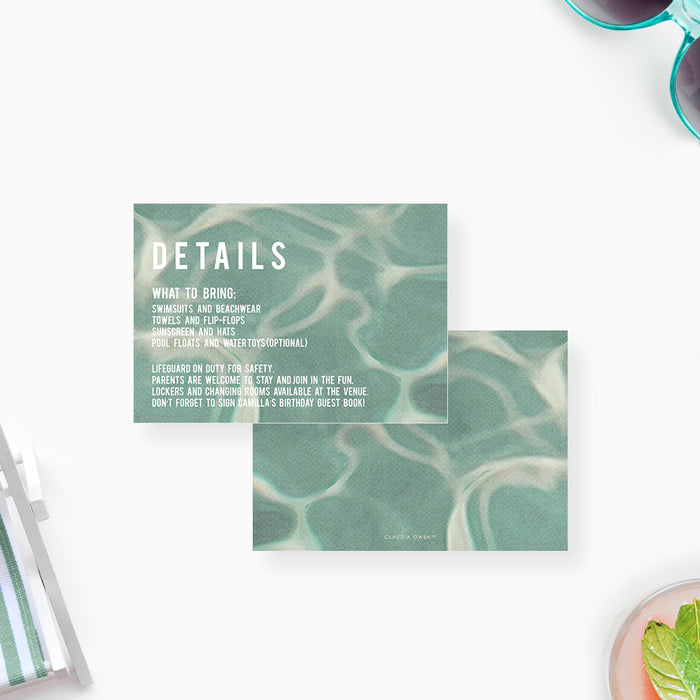 Swimming and Sunbathing Pool Birthday Party Invitation