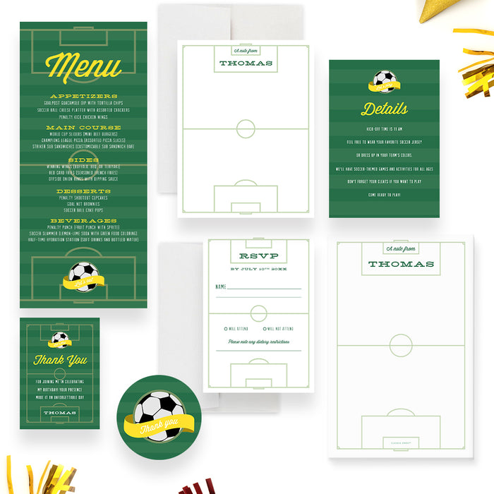 It's Game Time Soccer Birthday Invitation Card, Sports Birthday Party Invites, Kids Birthday Bash Invitation, Soccer Themed Invitation for 8th 9th 10th 11th 12th Birthday Party