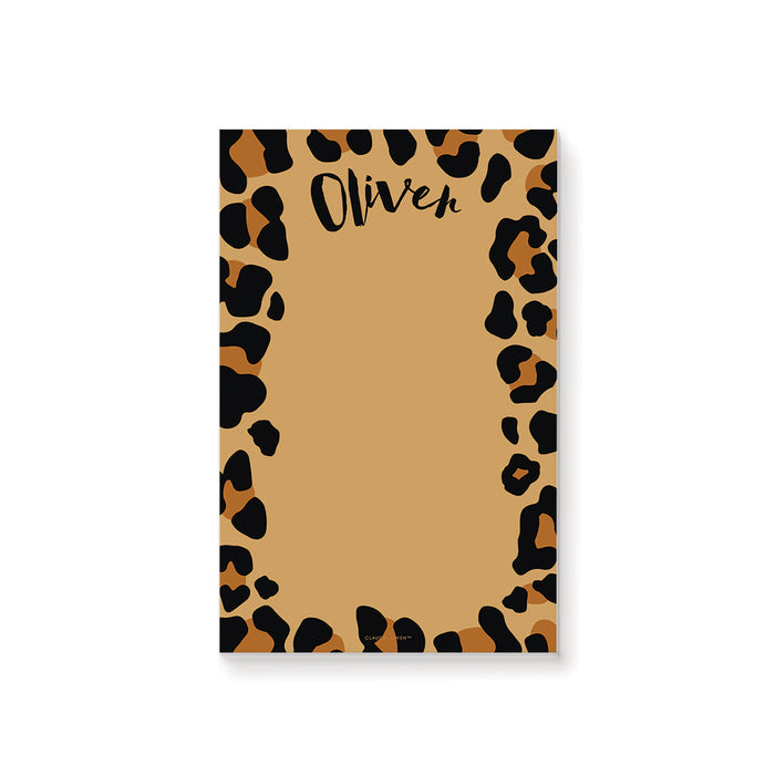 Fun Leopard Notepad, Safari Birthday Party Favor for Boys, Jungle Stationery Sketchpad for Children with Animal Leopard Print, Personalized Gift for Kids