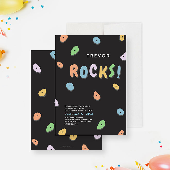 Fun and Playful Rock Climbing Birthday Party Invitation, Kids Adventure Party Invite for Rock Climber