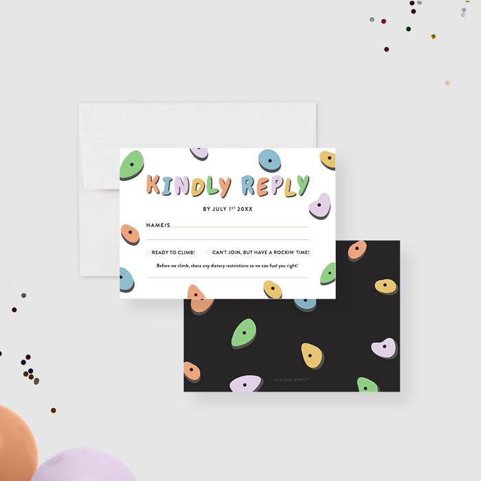 Fun and Playful Rock Climbing Birthday Party Invitation, Kids Adventure Party Invite for Rock Climber