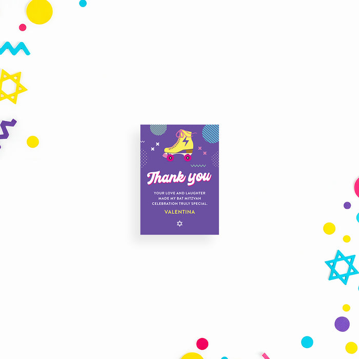Roller Skating Bat Mitzvah Invitation Fun Modern Design