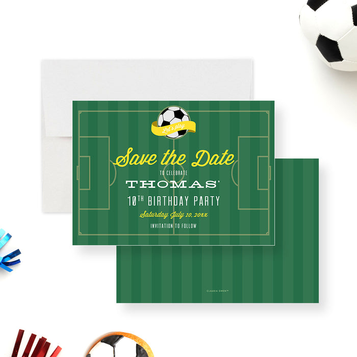 It's Game Time Soccer Birthday Invitation Card, Sports Birthday Party Invites, Kids Birthday Bash Invitation, Soccer Themed Invitation for 8th 9th 10th 11th 12th Birthday Party