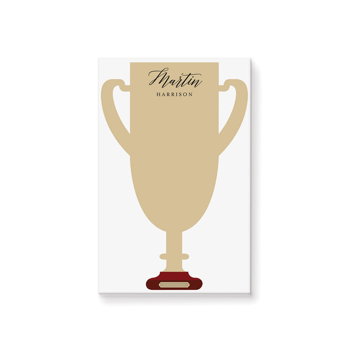 Trophy Notepad for Kids, Sports Party Favor, Personalized Champion's Cup, Victory Trophy Writting Paper Pad