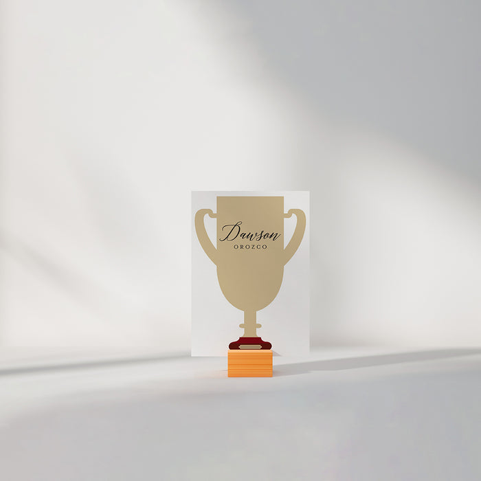 Trophy Invitation Card for Sport Themed Celebration, Football Tournament Invites, Sports Party Invitations with Trophy Cup