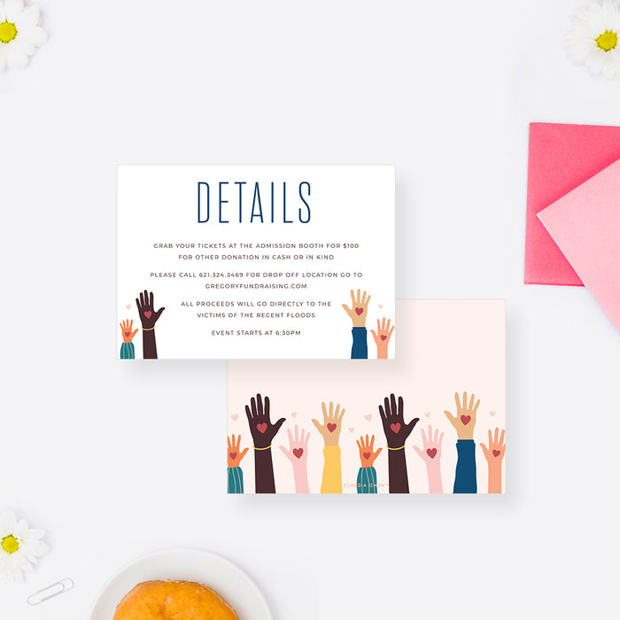 Charity Fundraiser Invitation Lend a Helping Hand Event Card