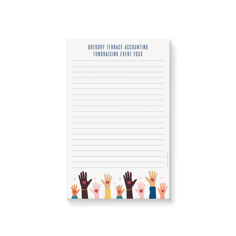 Personalized Fundraising Notepad Charity Event Stationery Favor