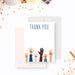 Personalized thank you card with diverse hands illustration, perfect for charity or fundraising events-front-back