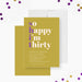 Personalized 30th birthday invitation in yellow and purple with funny "So Happy I'm Thirty" and custom party details-front-back