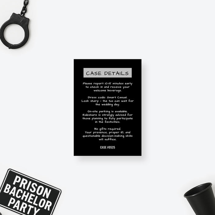 Personalized Funny Mugshot Bachelor Party Invitation with Photo