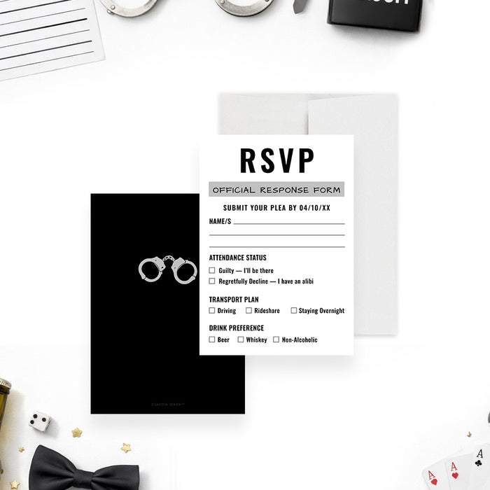Personalized Funny Mugshot Bachelor Party Invitation with Photo