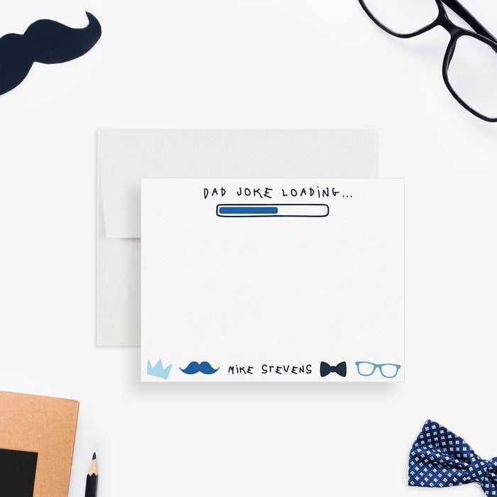 Funny “Dad Joke Loading” Father’s Day note card with progress bar graphic, perfect for techie dads, custom messages, and humor-filled greetings

