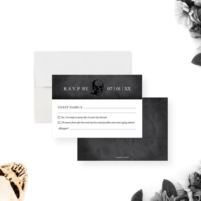 RIP Twenties Birthday Invitation Funny Funeral Theme Party Card