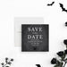 RIP Twenties save the date card with skull design and white gothic text on black background, perfect for spooky or funny milestone birthday celebrations.-front