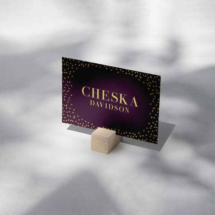 Personalized Gala Invitation Purple and Gold Elegant Event Card