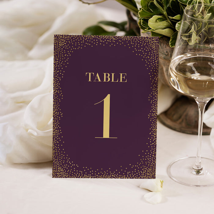 Personalized Gala Invitation Purple and Gold Elegant Event Card
