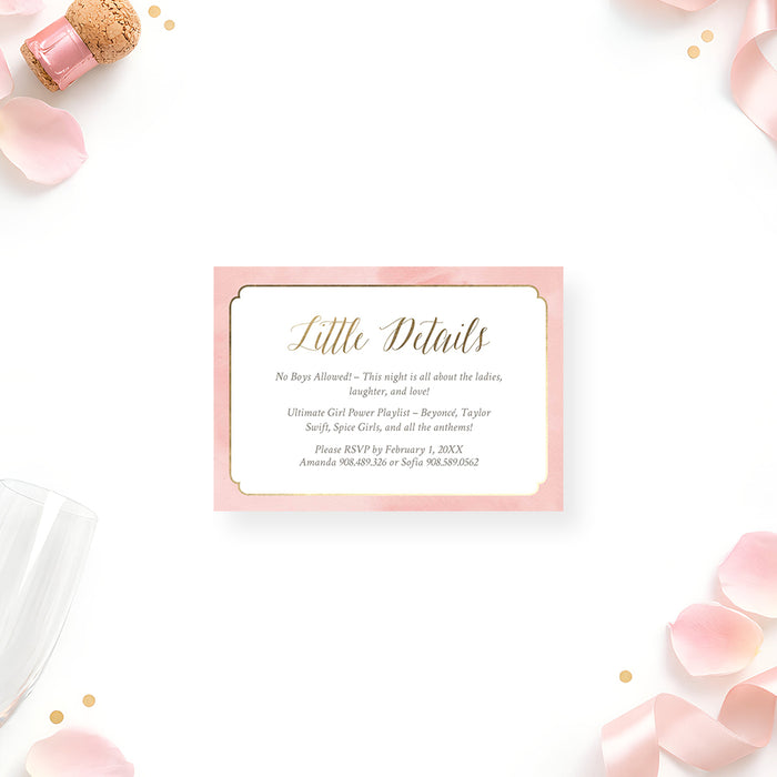 Galentine's Day Invitation Blush Pink Champagne Party
