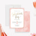 blush pink Galentine's Day invitation with elegant script lettering, champagne bottle illustration, and feminine party details-front-back