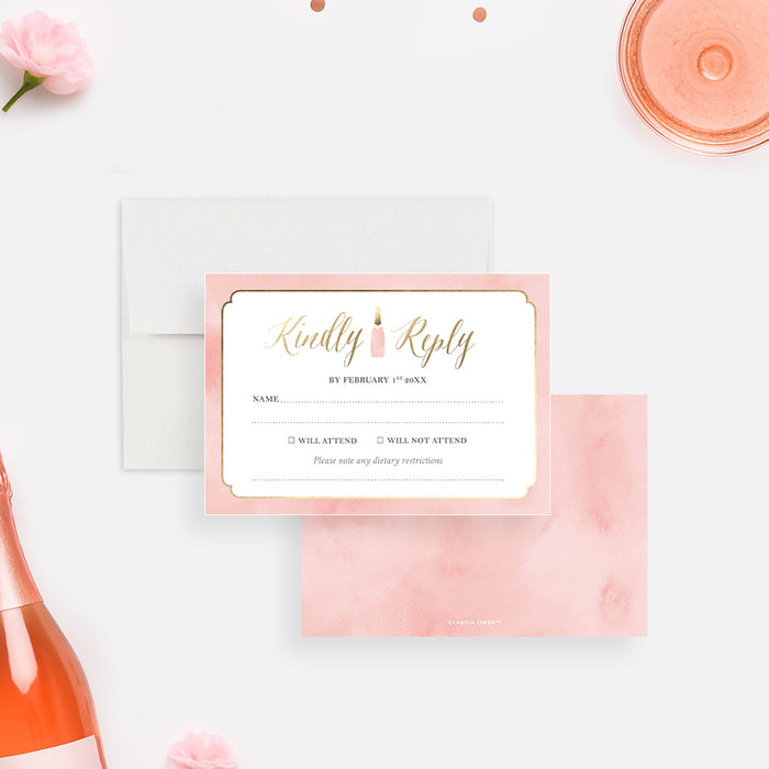 Galentine's Day Invitation Blush Pink Champagne Party