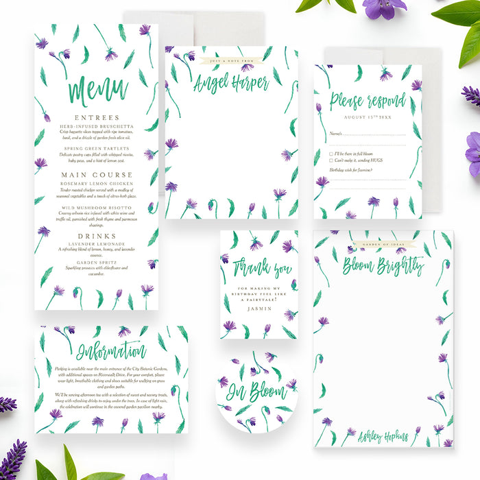 Garden Party Birthday Invitation Floral Birthday Invite