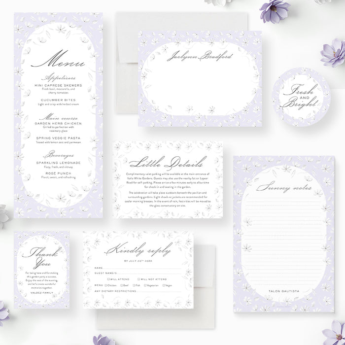 Lavender Garden Party Invitation Floral Spring Event Invite